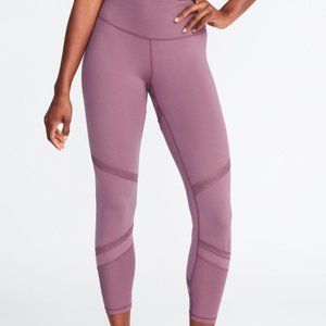 Old Navy • Hi-rise 7/8 Mesh Trim Leggings Mauve